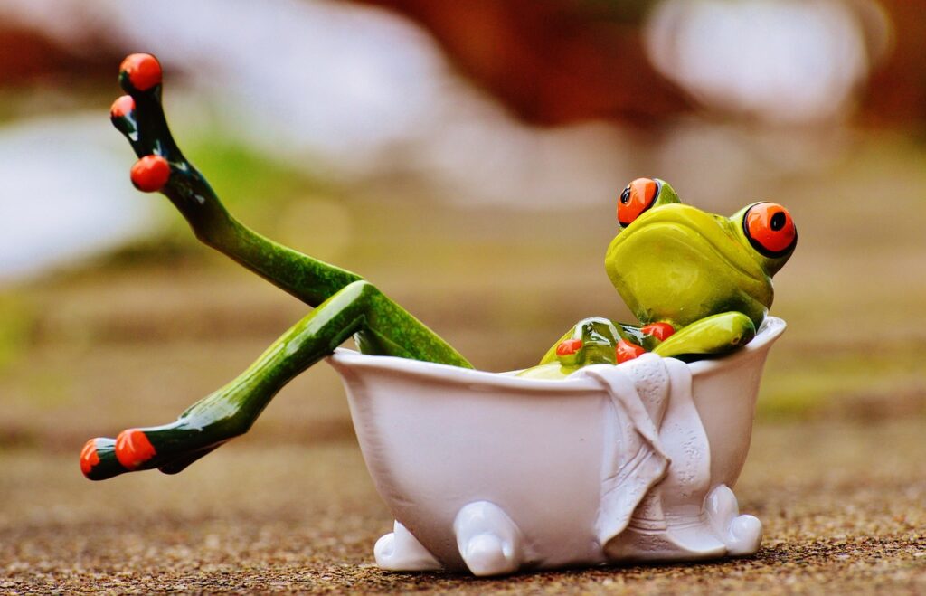 frog, bathtub, to bathe, relaxation, relax, fun, personal hygiene, figure, cute, bathtub, bathtub, bathtub, bathtub, bathtub